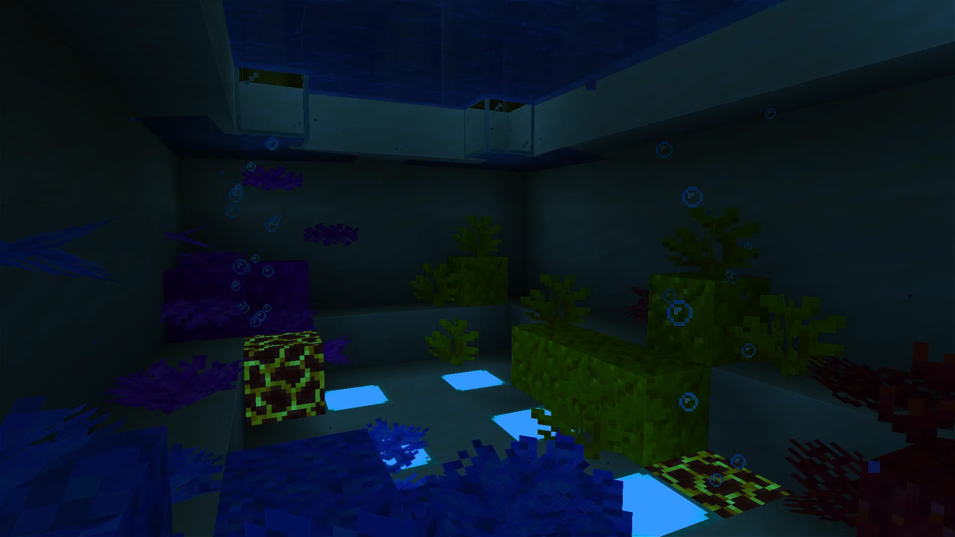 Подводный аквариум в Minecraft.