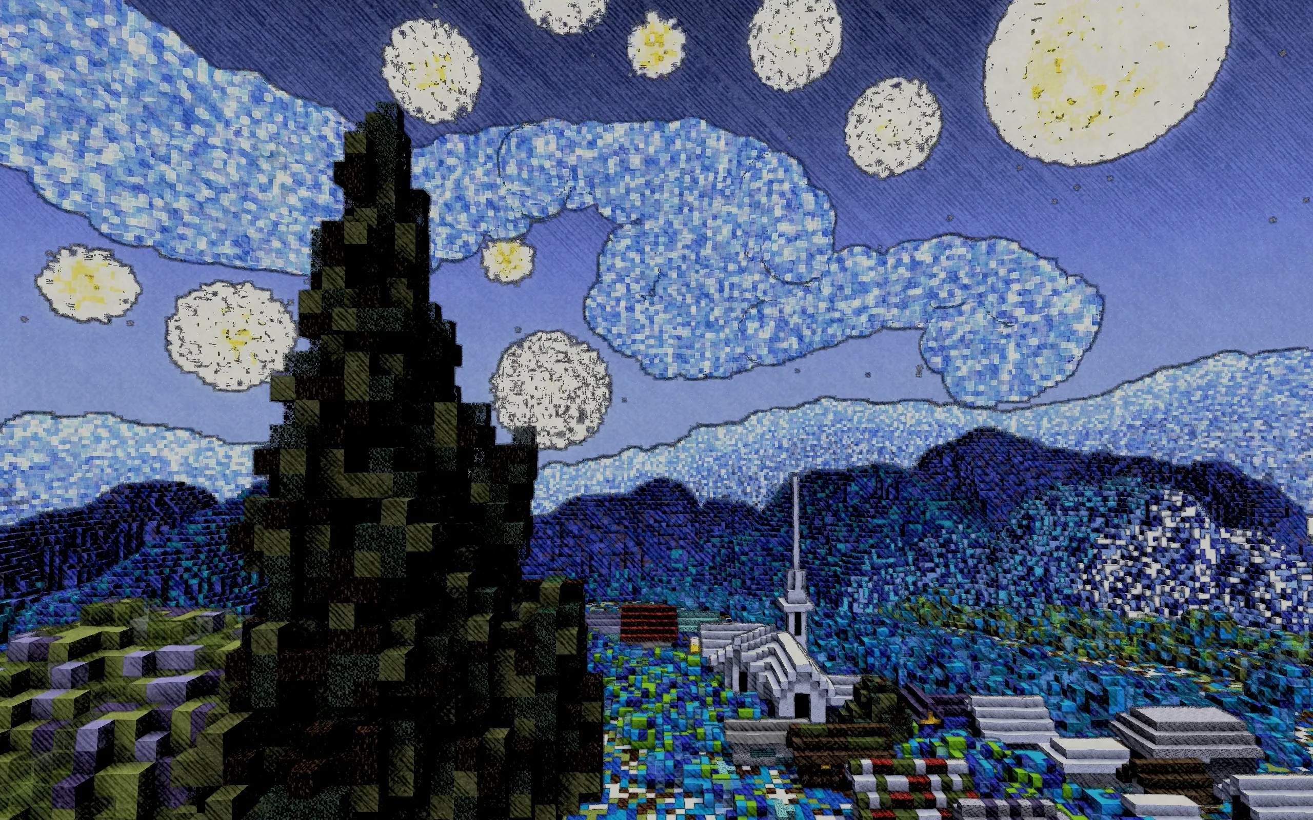 SketchBound: режим цвета на "Звездной ночи 3D