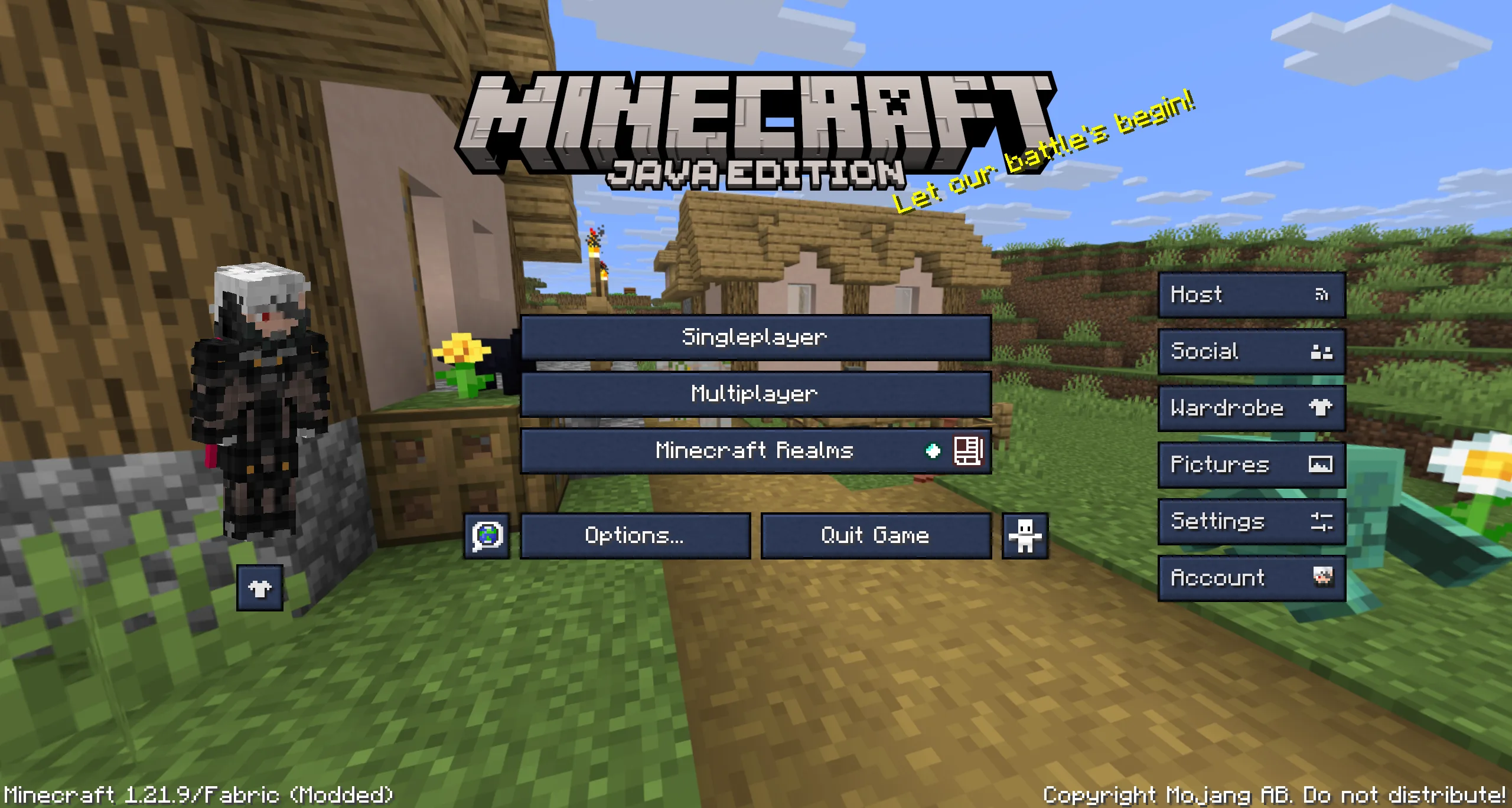 Главное меню Minecraft с темой в синих тонах.