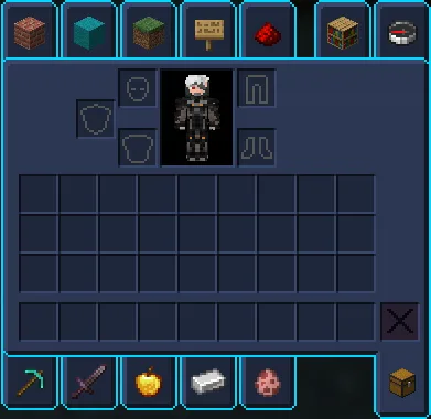 Интерфейс творческого инвентаря в стиле Default Blue Theme.