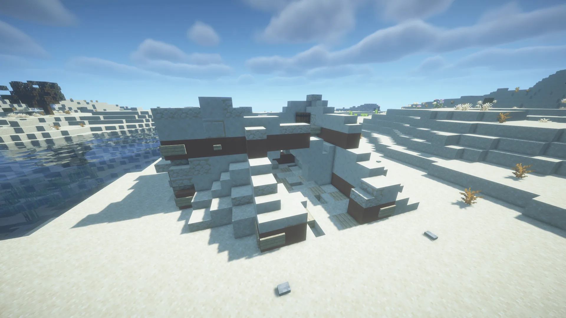 Руины дома в пустыне.