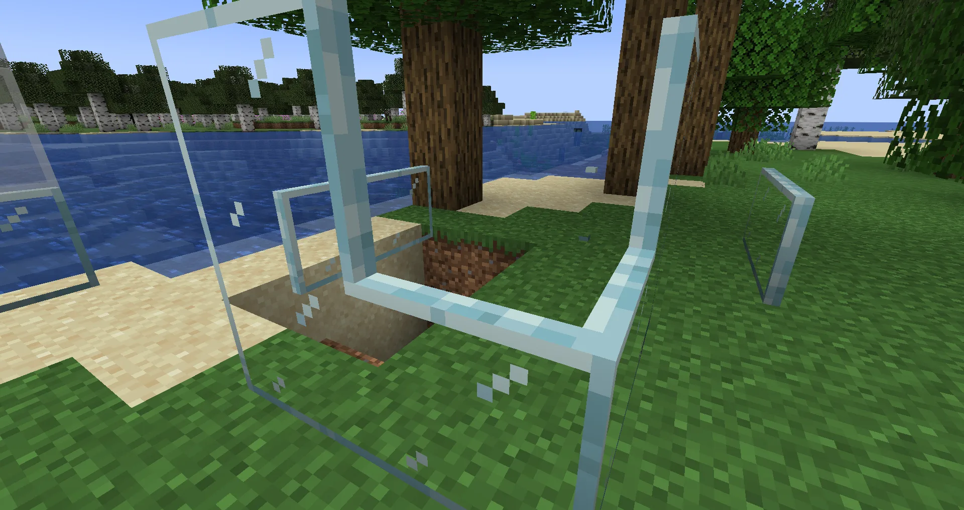 Скриншот текстур с эффектом соединения блоков из набора Midnighttigger's Default Connected Textures.