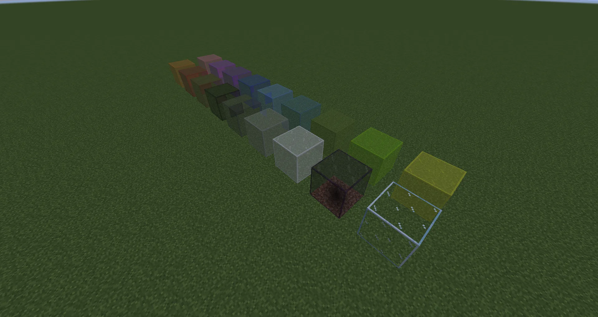 Текстуры соединенного стекла в стиле стандартного Minecraft.