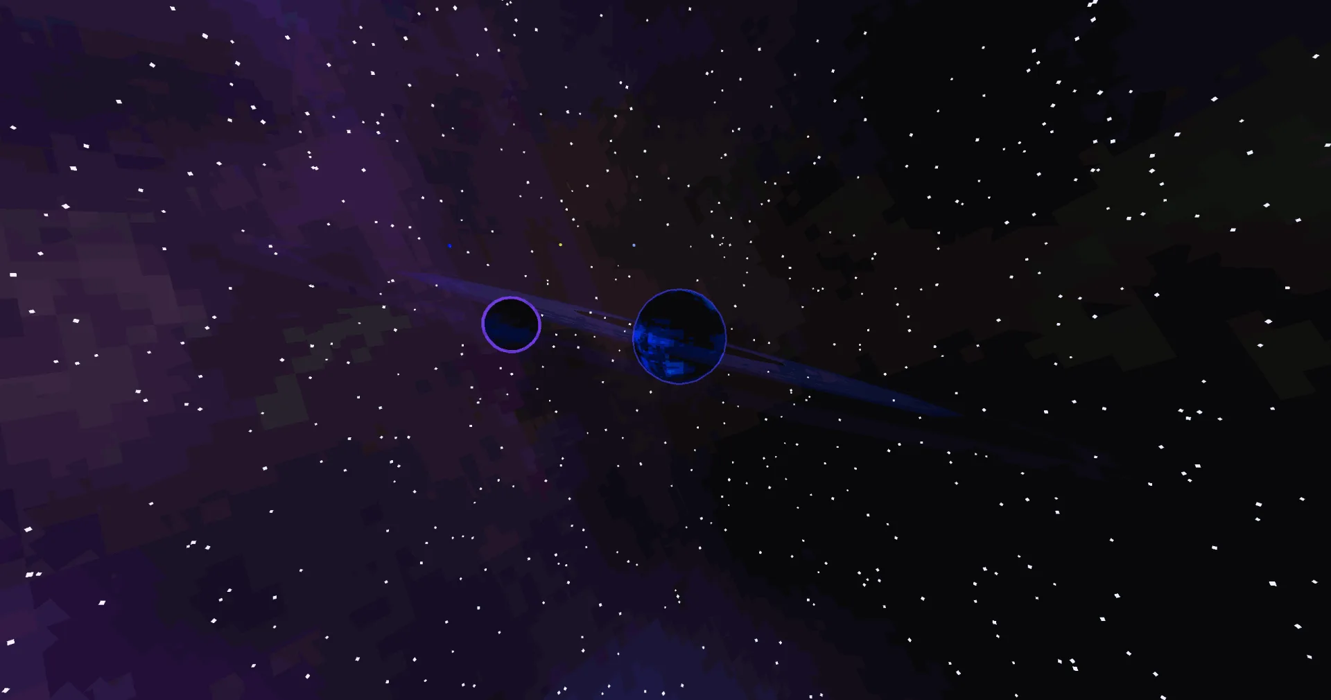Игровой скриншот мода Endertech Infinity с локациями Space Frosthelm и Concyderum.
