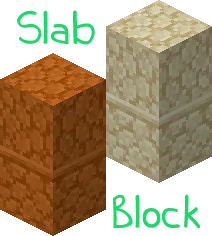 Варианты плит из песчаника в Minecraft.