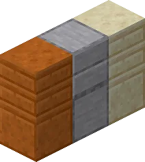 Варианты плит из резного песчаника, расположенные рядом с гладким камнем для демонстрации центрального шва.