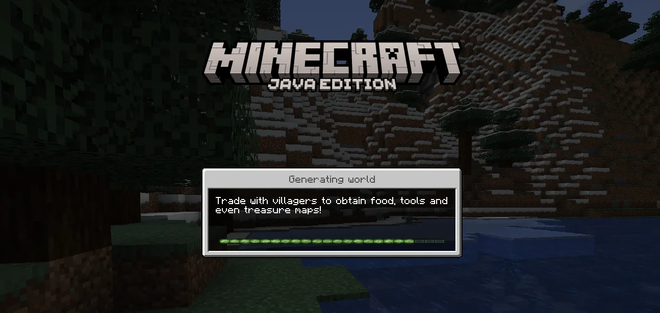 Экран загрузки мода Seamless Loading Screen с поддержкой Bedrockify.