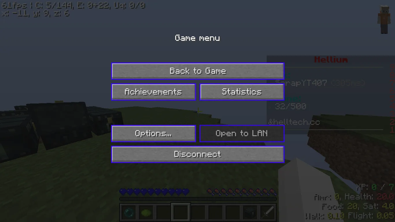 Синий графический интерфейс ресурс-пака Blue