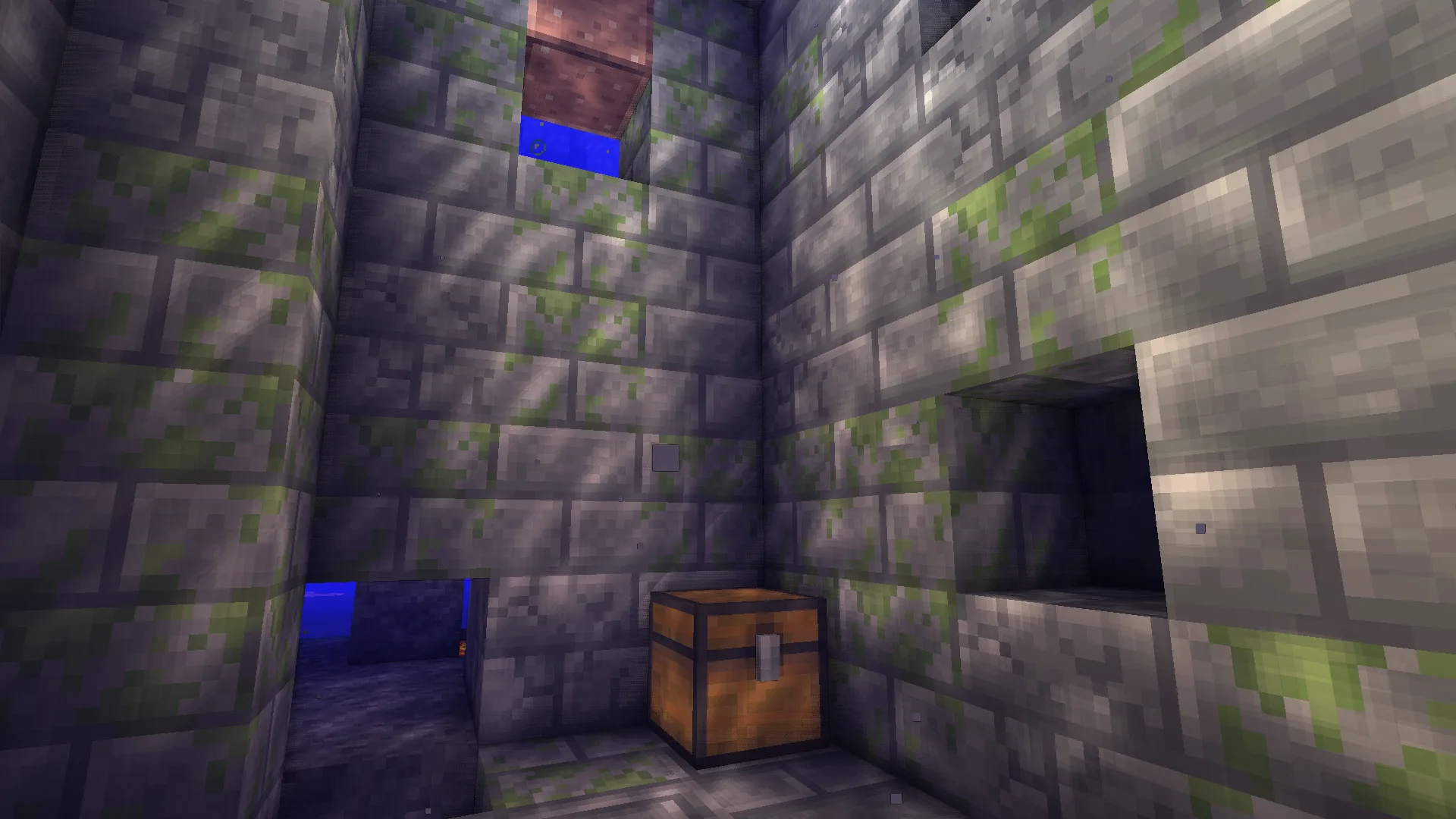 Визуальные эффекты шейдера Liquorice Shaders под водой в подводной структуре.