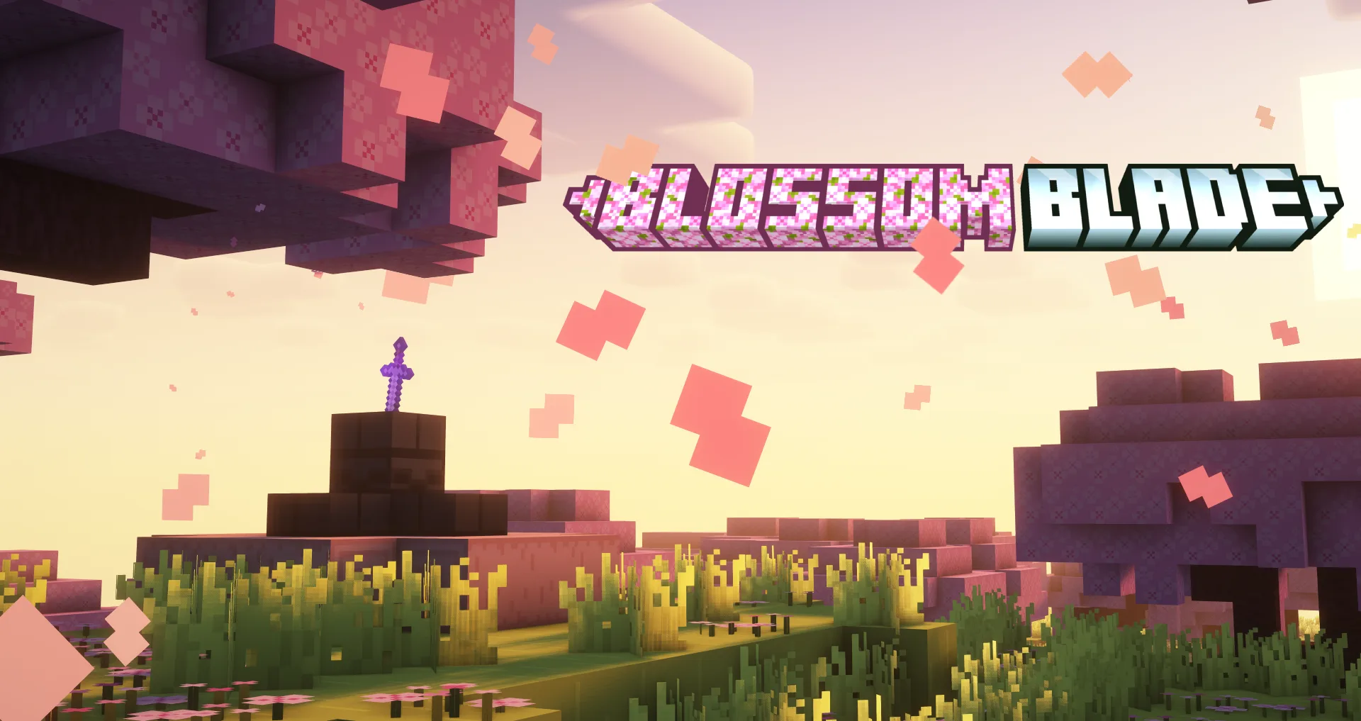 Меч Blossom Blade в стиле Minecraft.