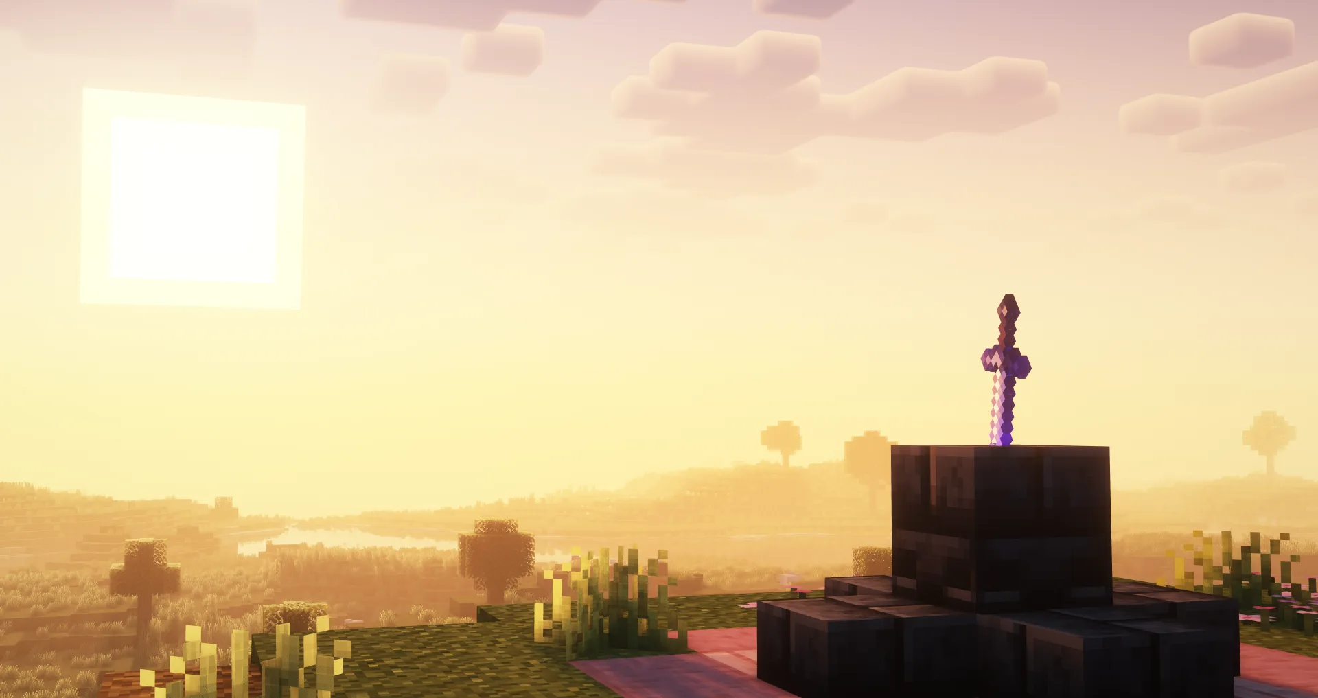 Меч Blossom Blade в стиле Minecraft.