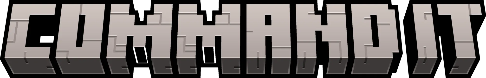 Логотип мода I Command It! в стиле Minecraft, созданный в Blockbench.