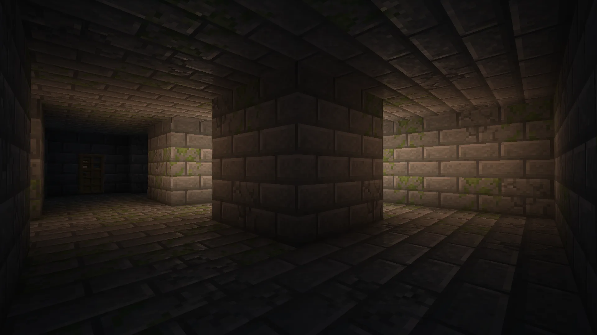 Миниатюрная крепость в Minecraft с шейдерами.