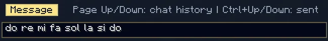 Ввод сообщения в интерфейсе мода Custom Chat