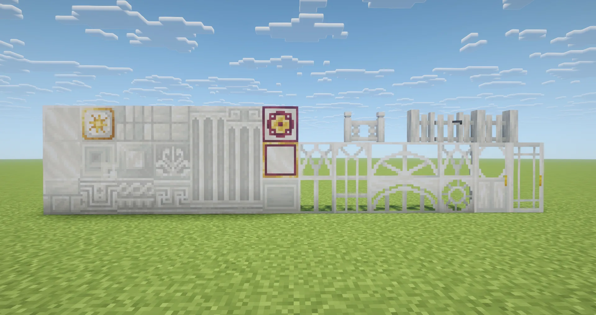 Комплект мраморных и алебастровых блоков с оконными рамами для проекта Cluttered.