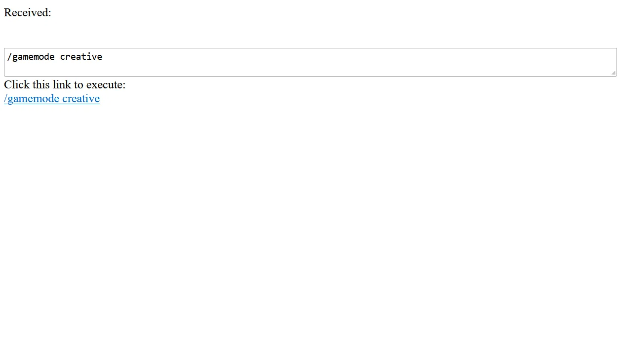 Старый веб-интерфейс для ввода и копирования команд в моде Webcommands