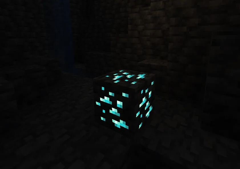Светящаяся алмазная руда из мода Glow Ores Vanilla.