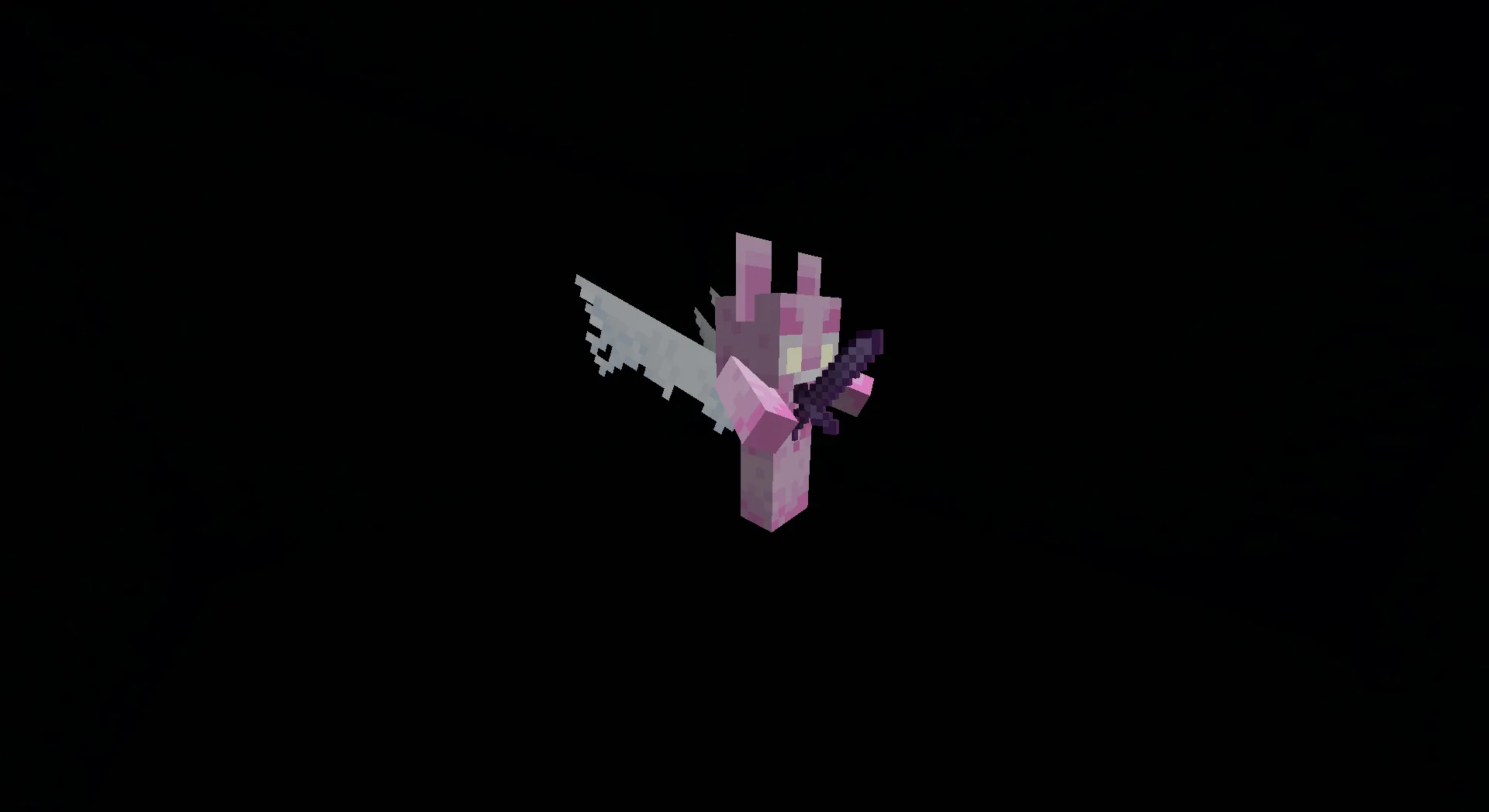 Персонаж держит предмет из ресурс-пака Vexing Chant for Java