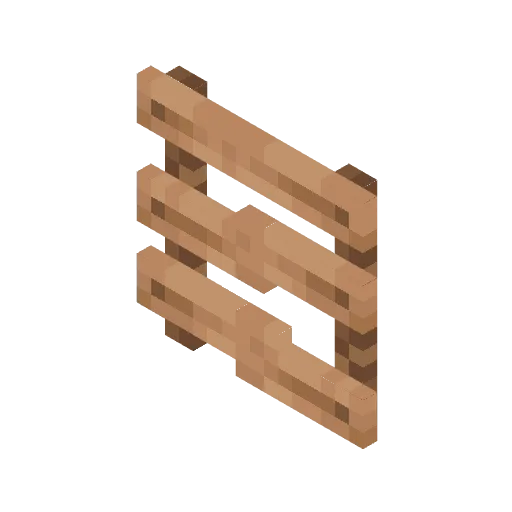 3D-лестница из джунглей в Minecraft.