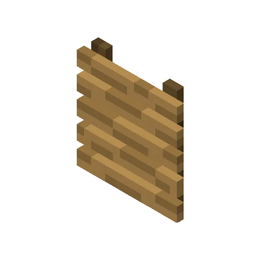 3D-лестница из дерева в Minecraft.