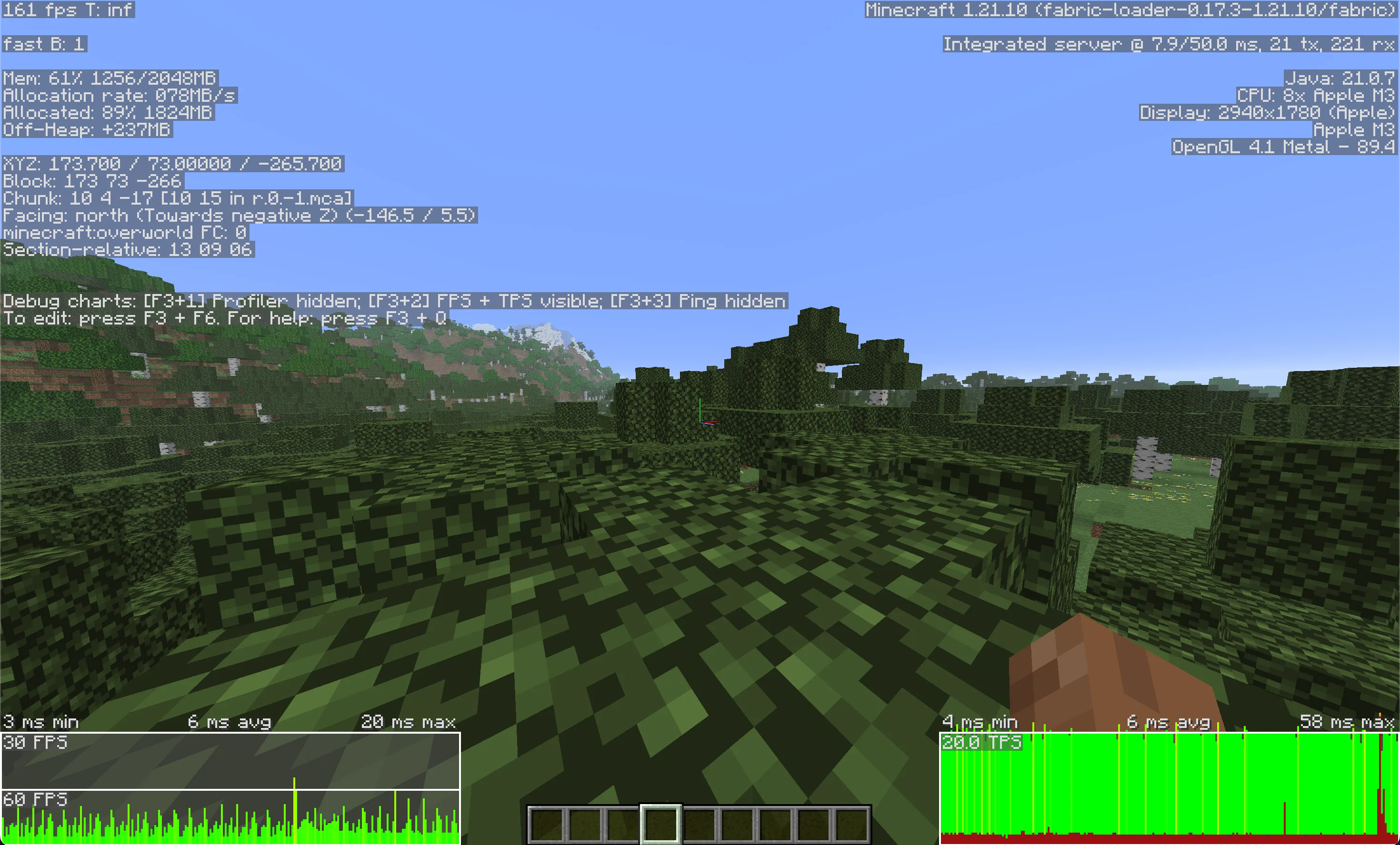 Производительность Minecraft с модом MetalRender, Sodium и ModMenu