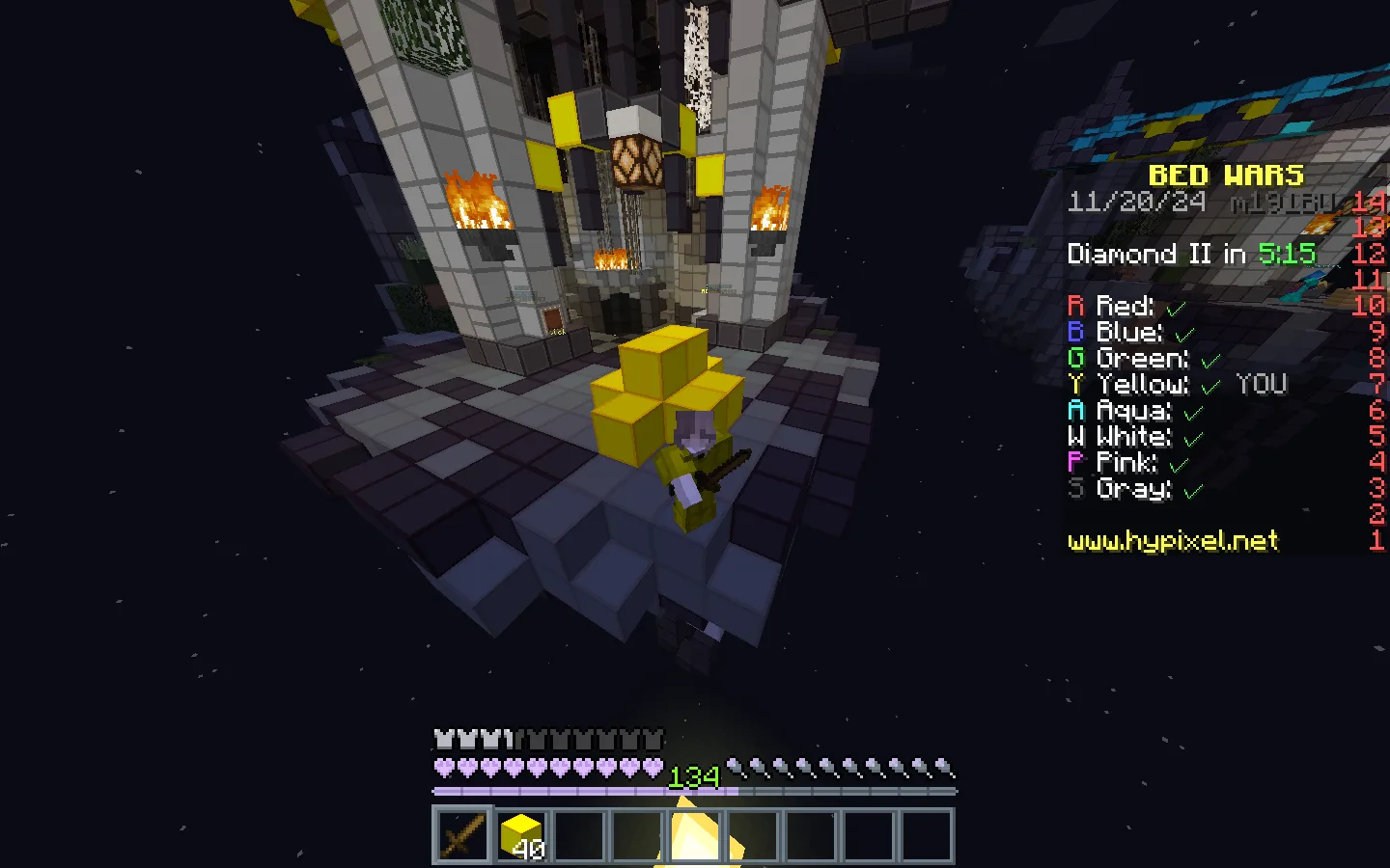 Текстурпак Moons Simple Bedwars на карте Bedwars.