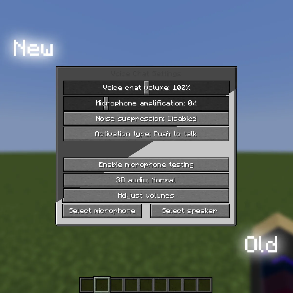 Интерфейс настройки громкости в моде Dark Mode Voice Chat.