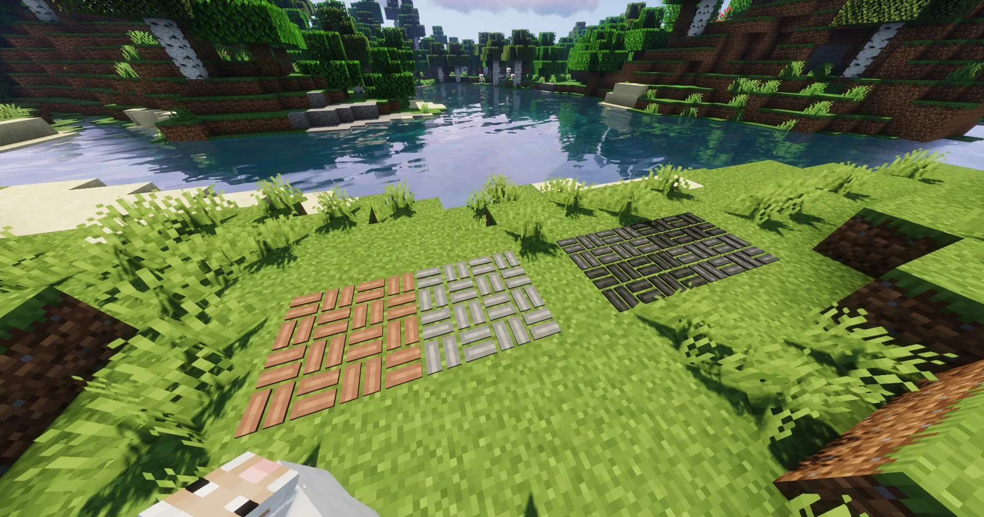 Дорожка из блоков в стиле плетения корзины из мода Macaw's Paths and Pavings.