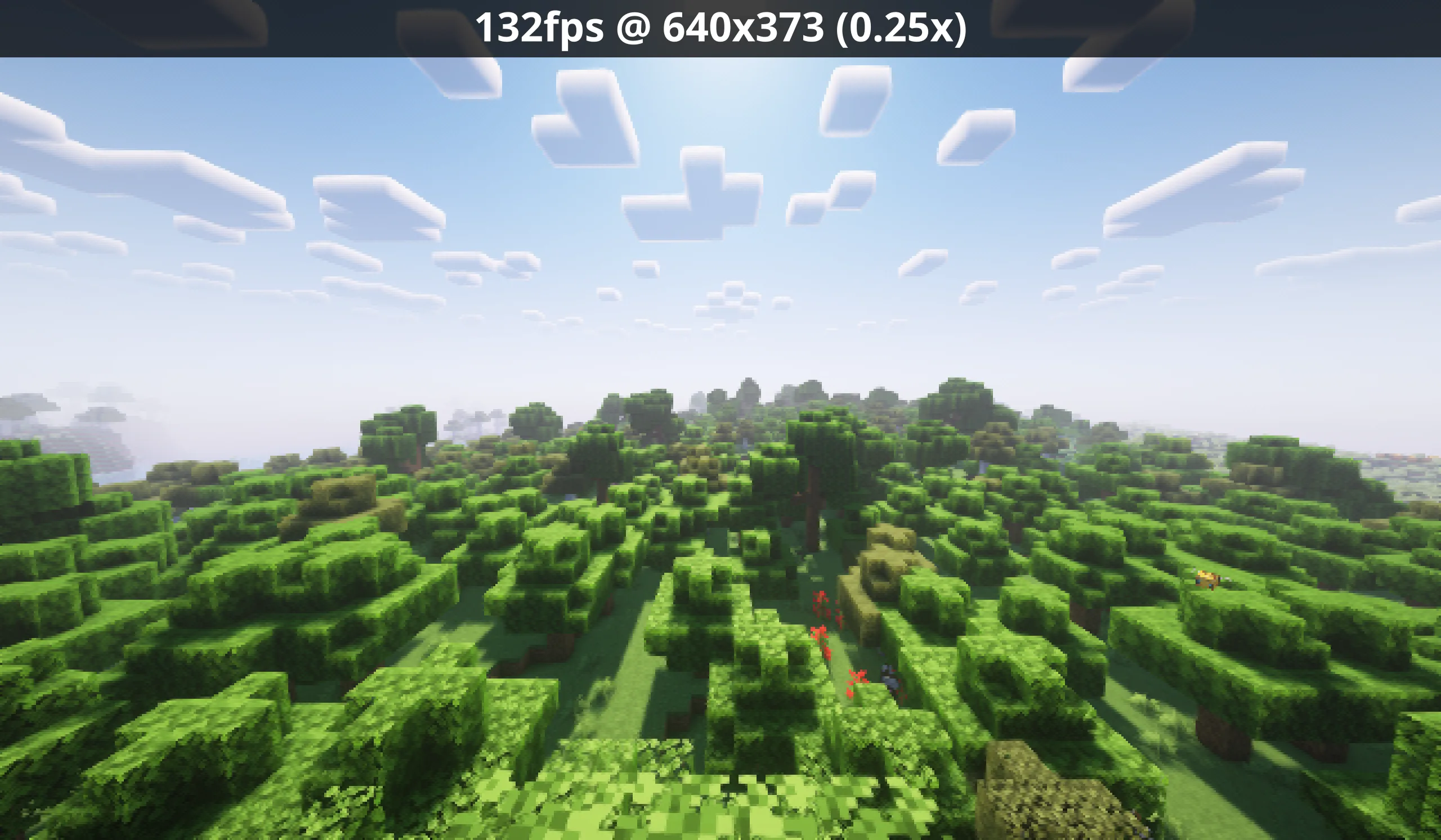 Скриншот проекта RenderScale с коэффициентом масштабирования 0.25x.