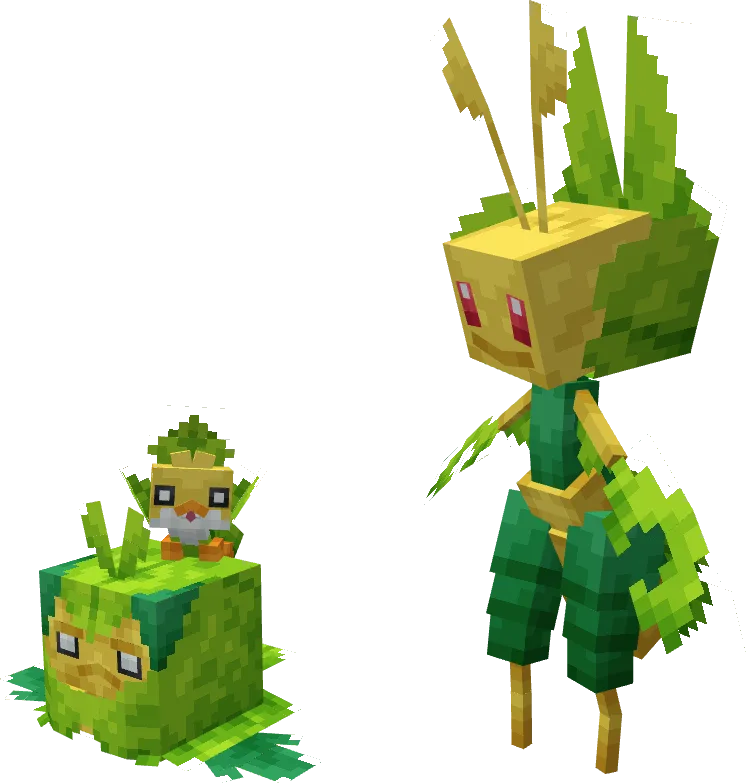 Линейка покемонов Ливанни из мода Cobblemon в игре Minecraft.