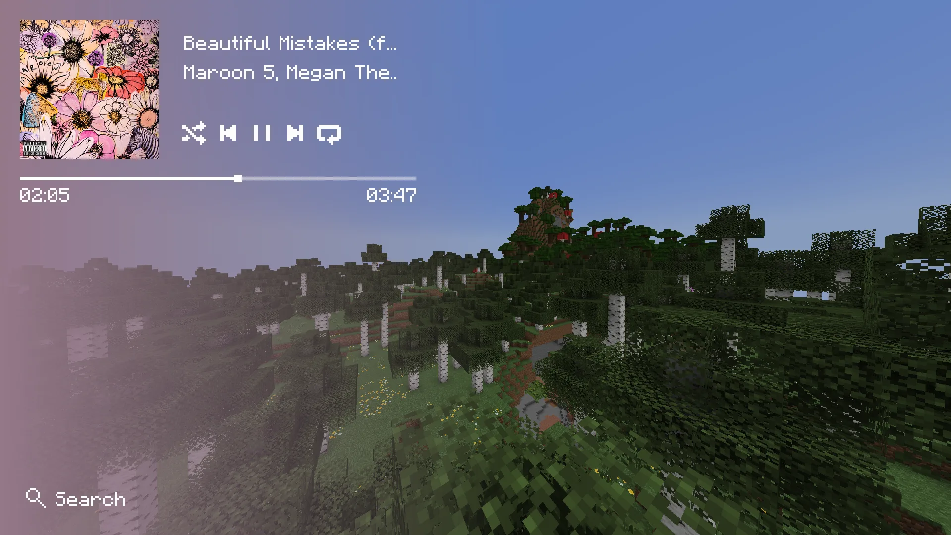 Экран воспроизведения мода Spotify Controller