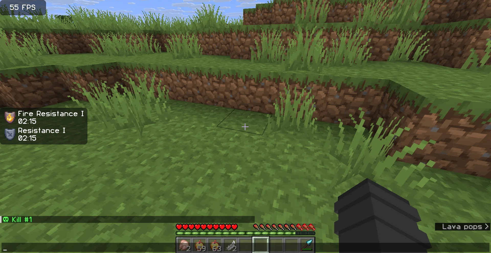 Скриншот интерфейса мода Kill Count в игре Minecraft.