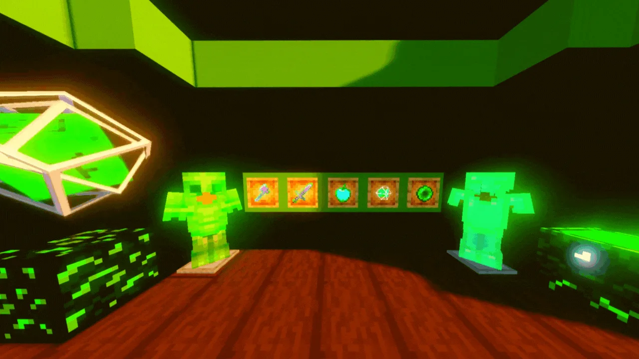 Демонстрация текстурпака Green в Minecraft.