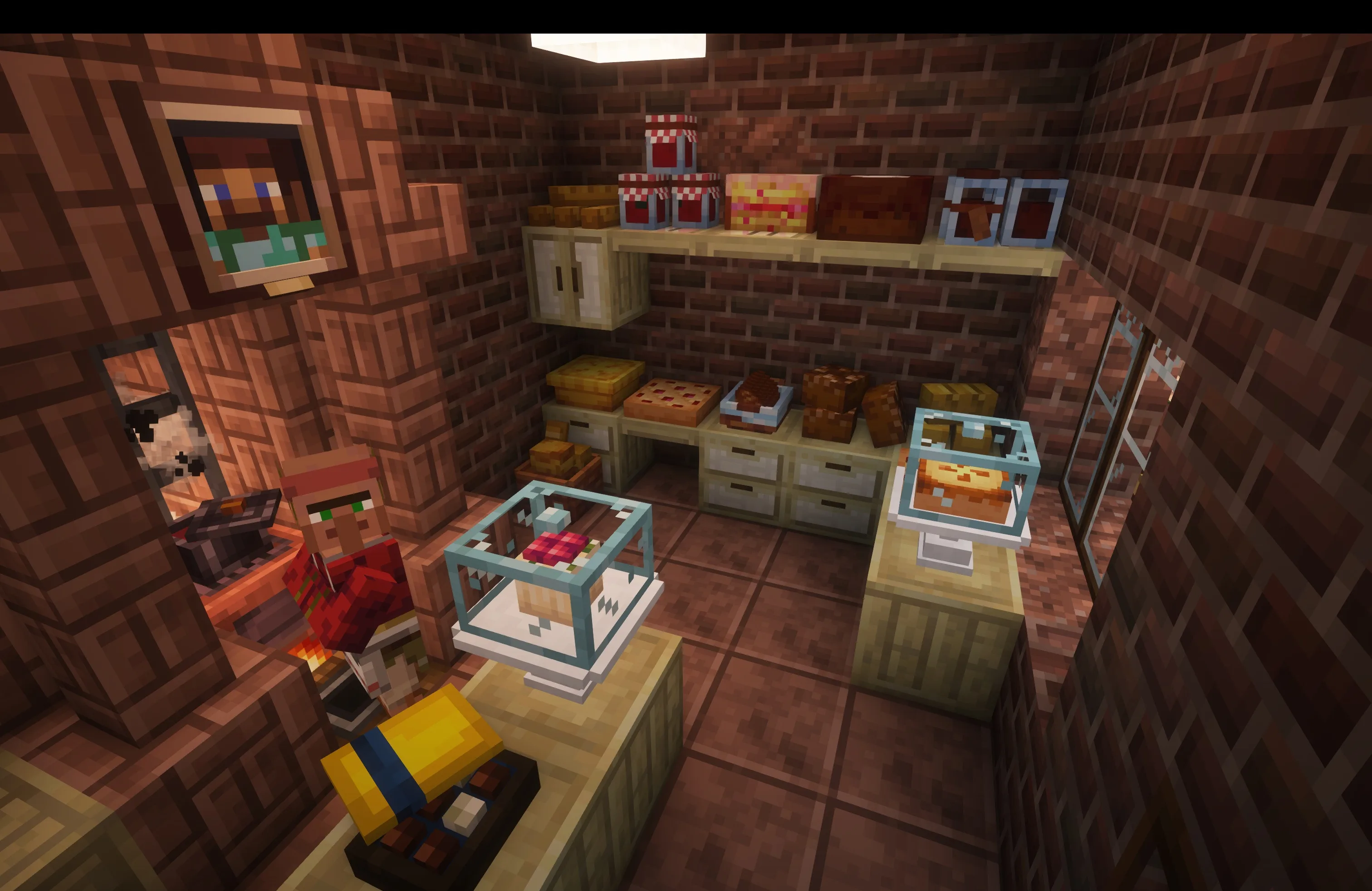 Уютная пекарня в стиле мода Let's Do Bakery в Minecraft.