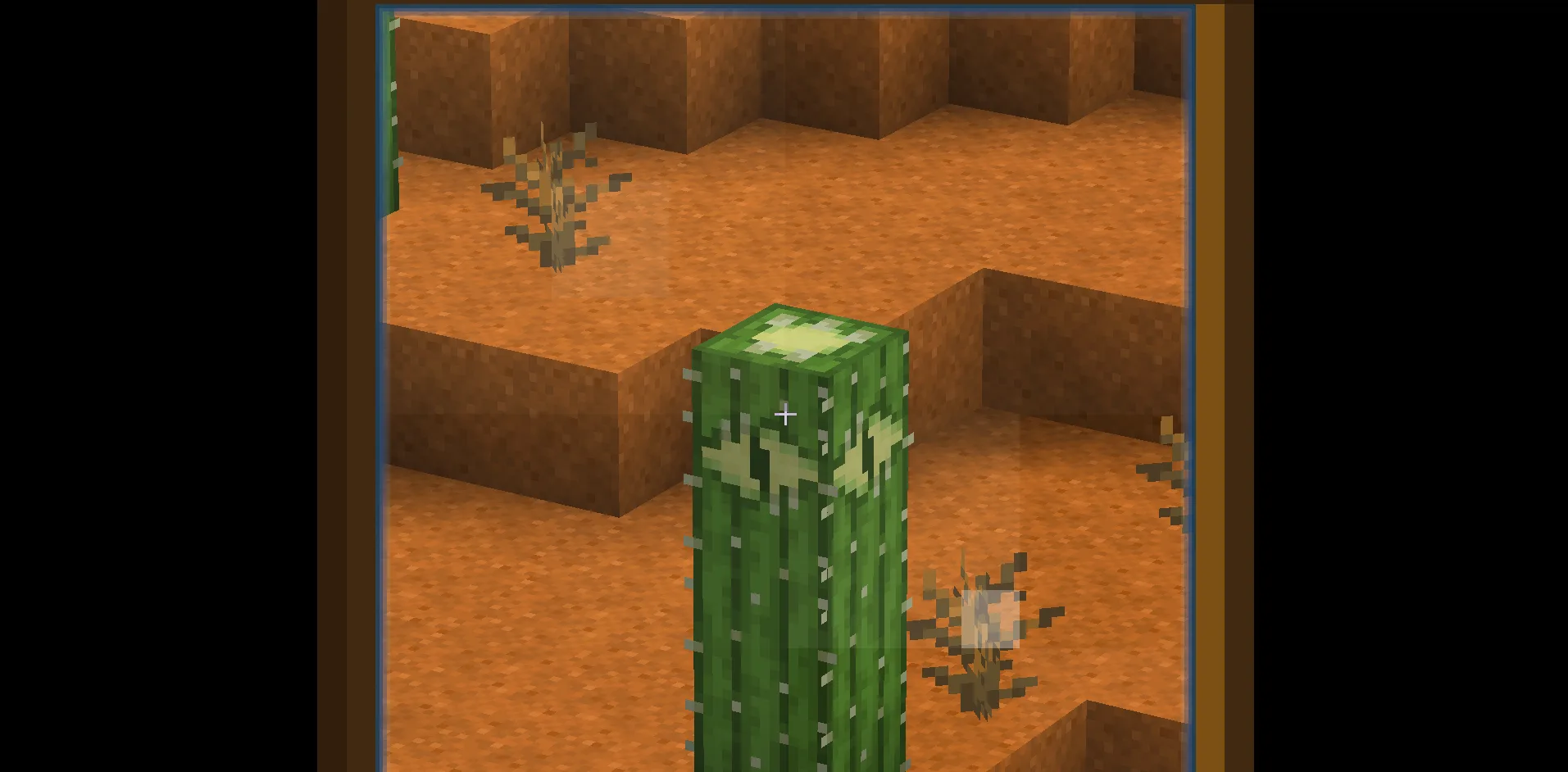 Вид сверху на персонажа Cactoid в Minecraft