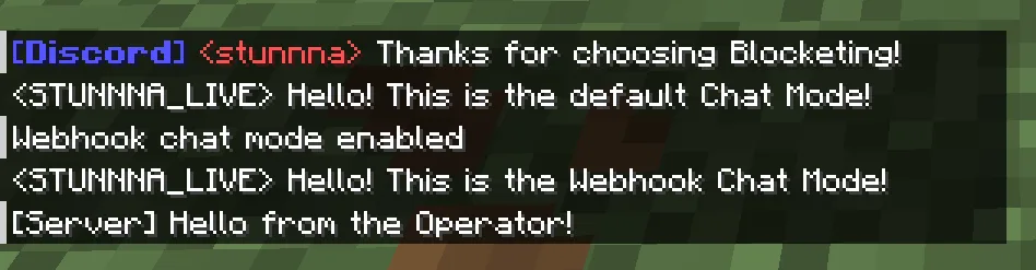 Интеграция чата Minecraft с Discord в моде Blocketing