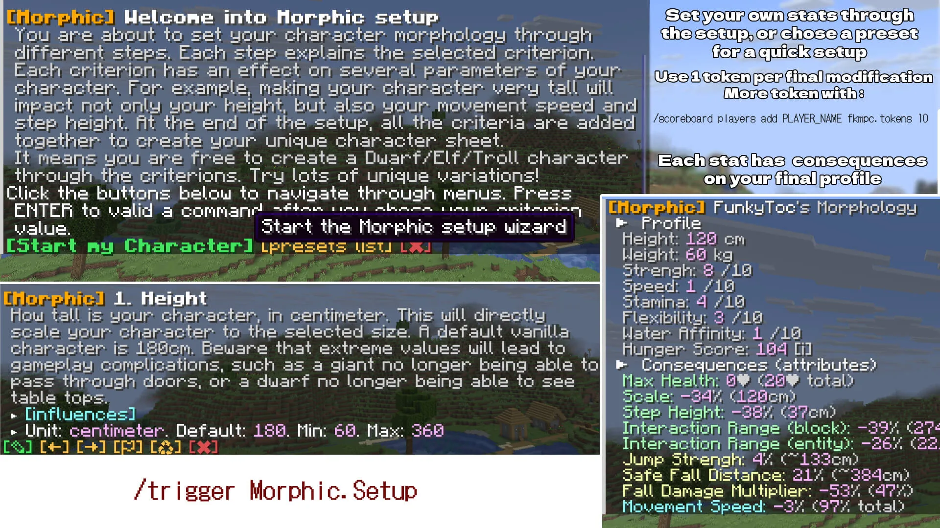 Экран настройки мода Morphic