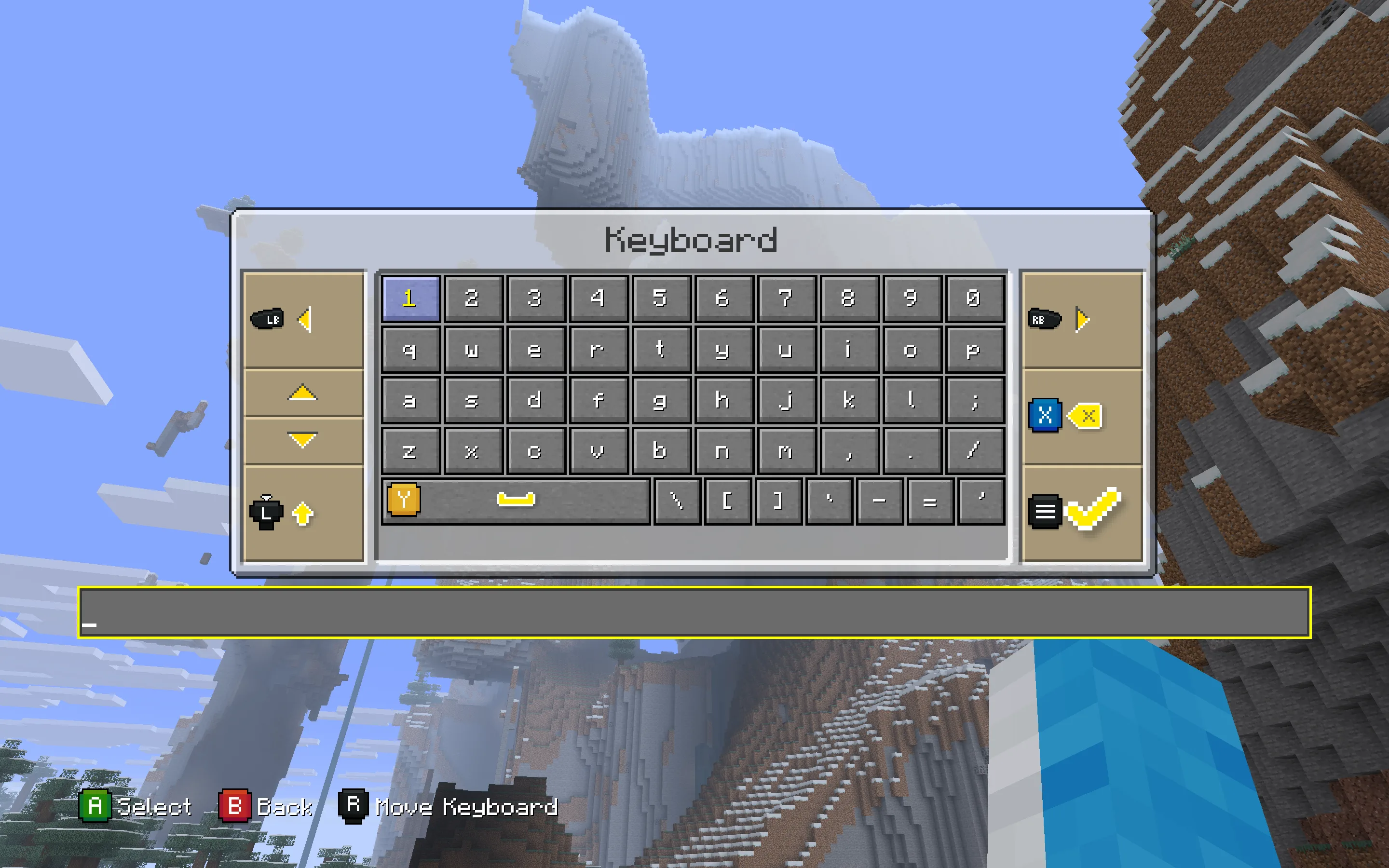 Ресурс-пак Buttons: кнопки клавиатуры Xbox 360 в меню игры.