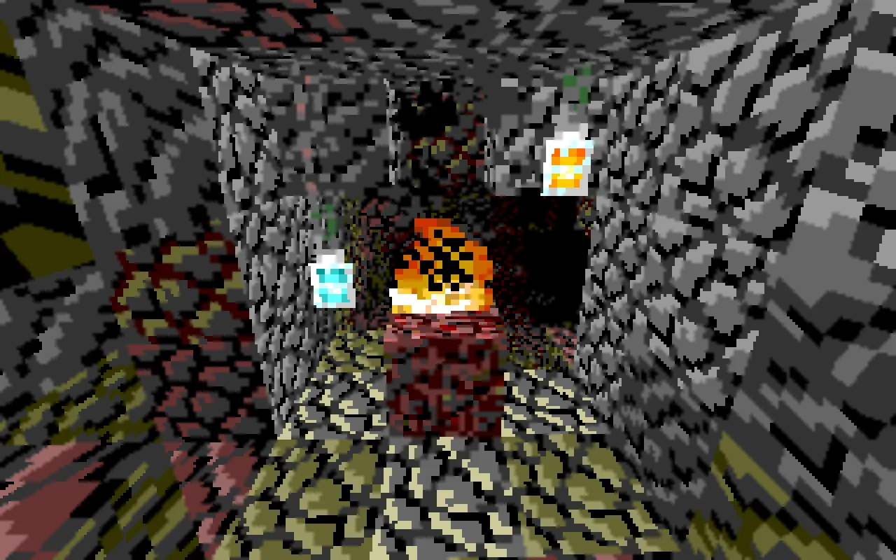 Эффект билбордов для огня и фонарей в шейдер-паке Mode 13h: MS-DOSify!