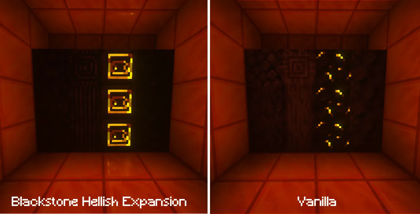 Сравнение текстур Blackstone Hellish Expansion с шейдерами Complementary Reimagined