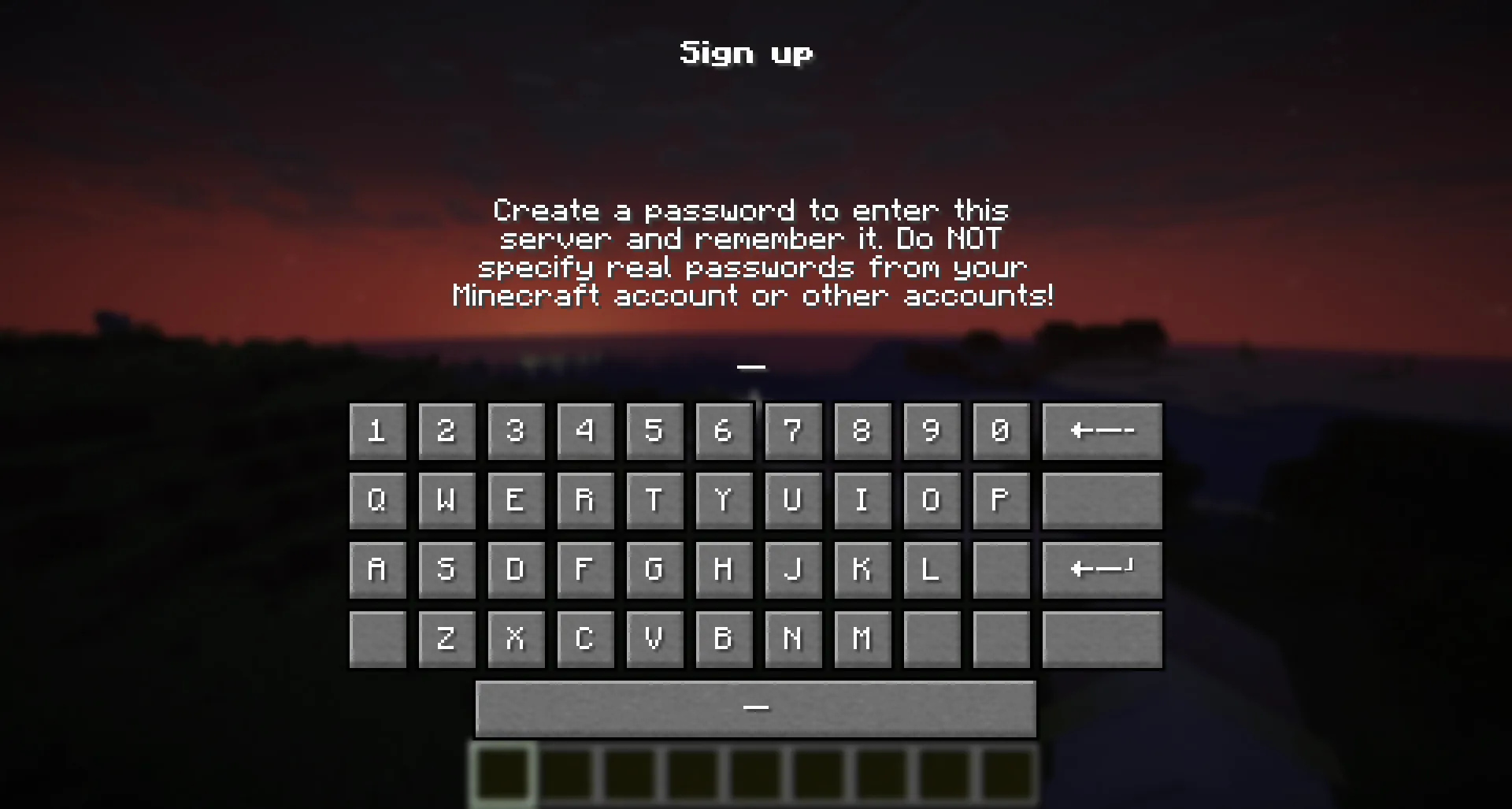 Экран регистрации мода Hyper Login
