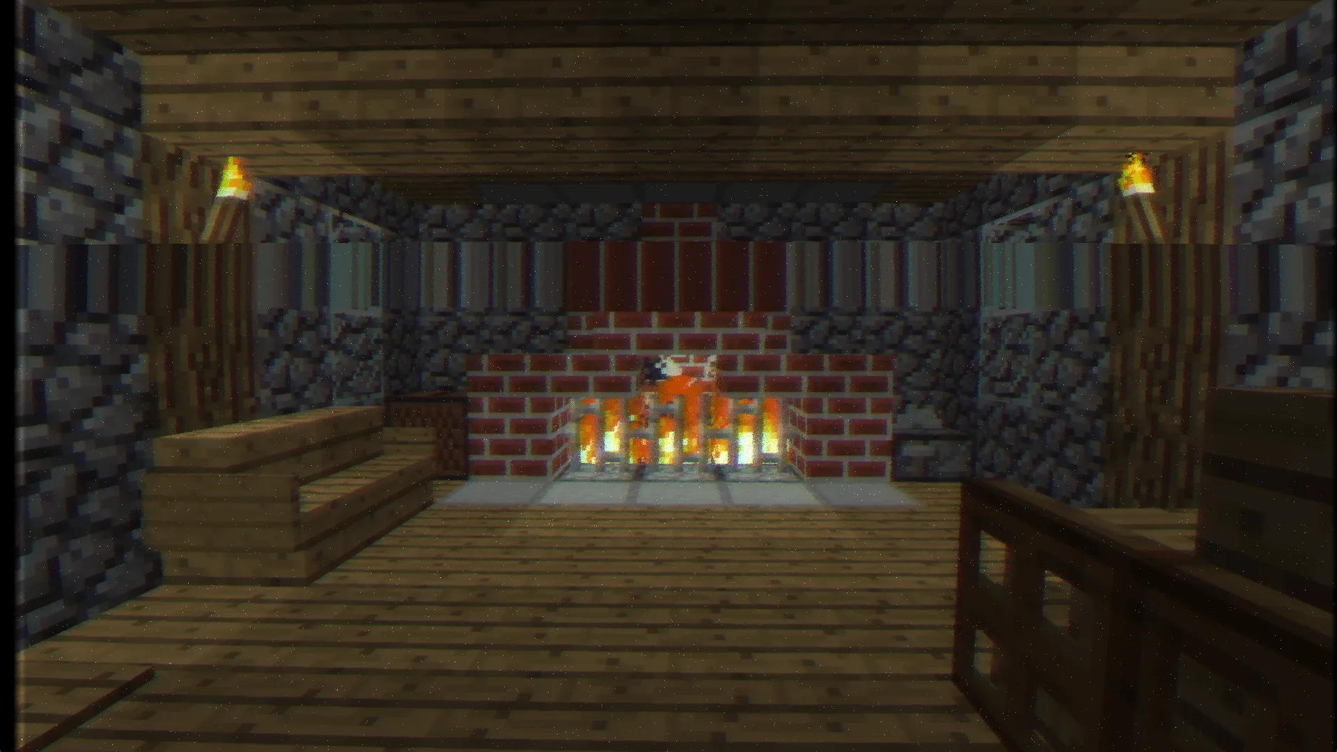 Интерьер дома CTR VCR в мире выживания Nostalgic Craft.