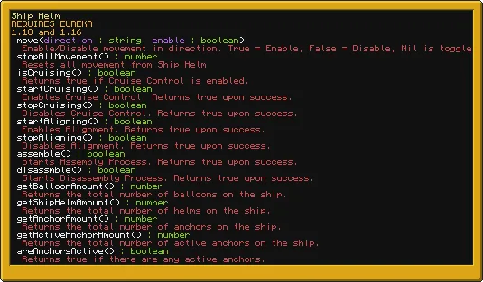 Рецепт и методы использования Ship Helm в моде Valkyrien Computers
