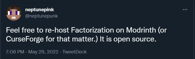 Разрешение на загрузку мода Factorization