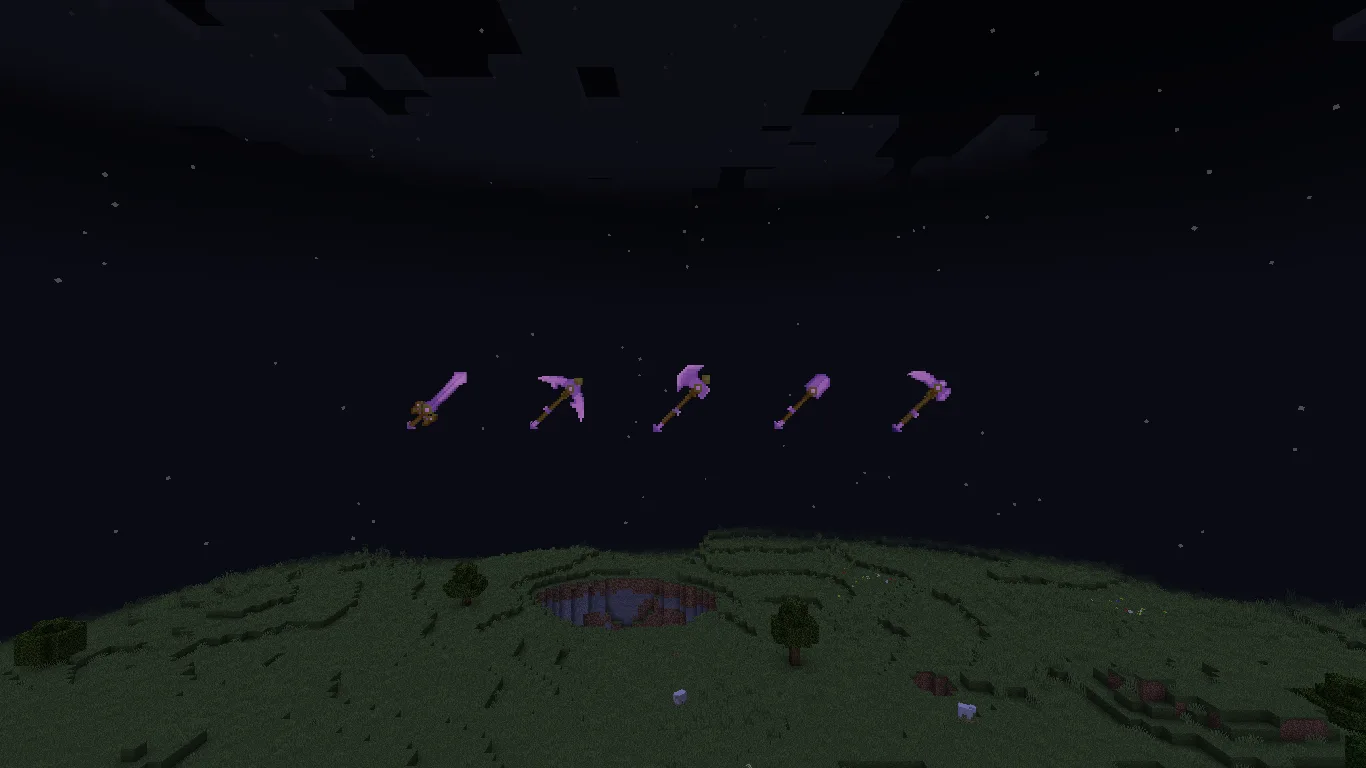 Набор инструментов и оружия из ресурс-пака Spectrumcraft.