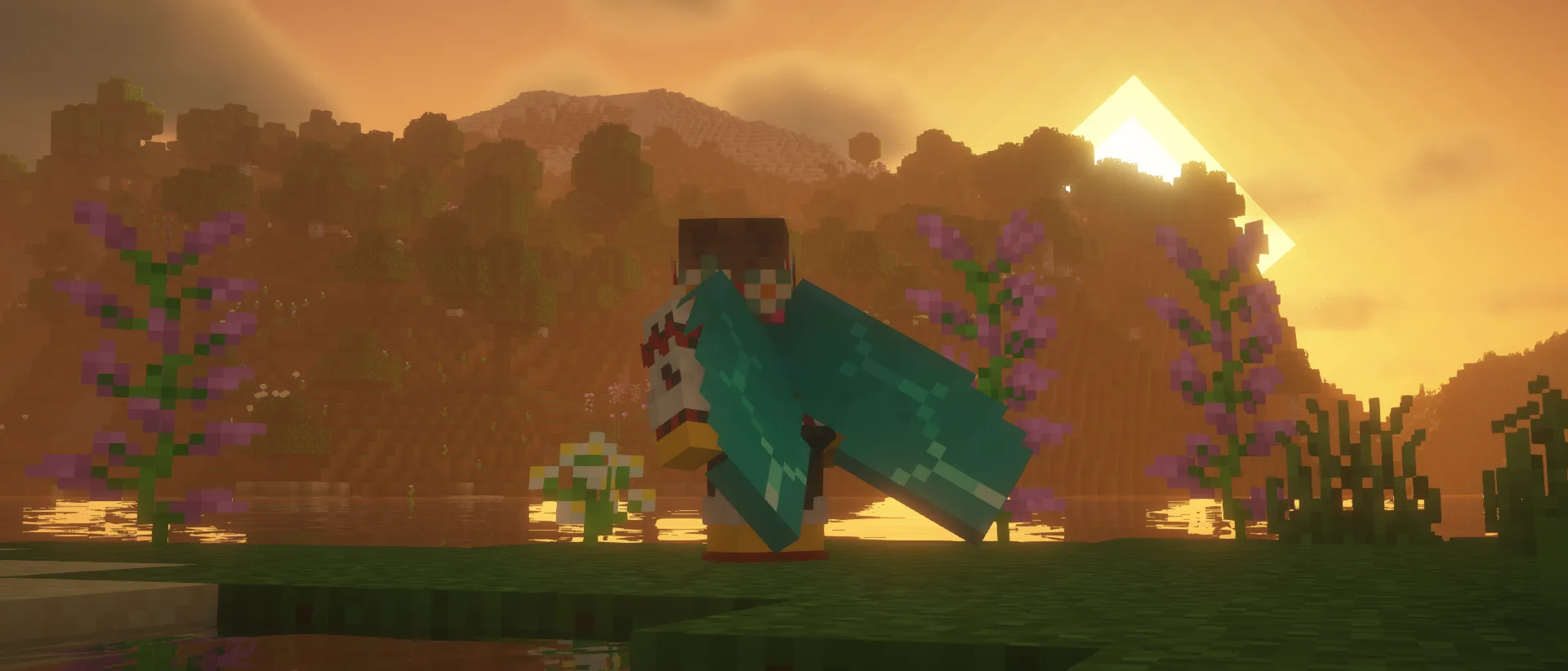 Элитры с цветными узорами в стиле шаблонов для брони.