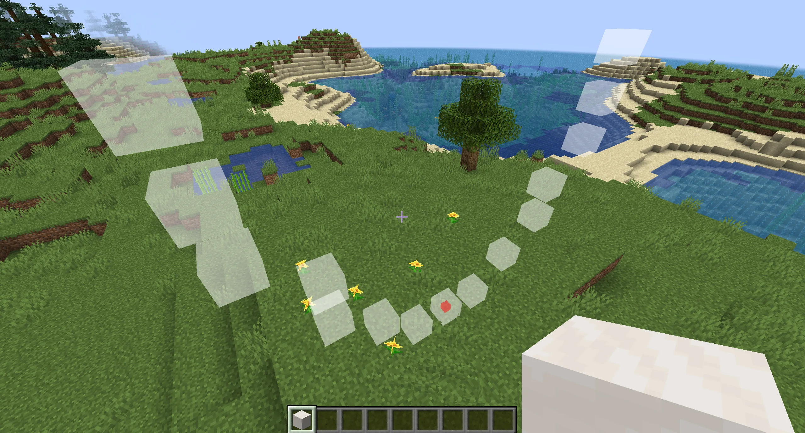 Параболическая арка из блоков с заданными параметрами ширины, высоты и угла поворота.