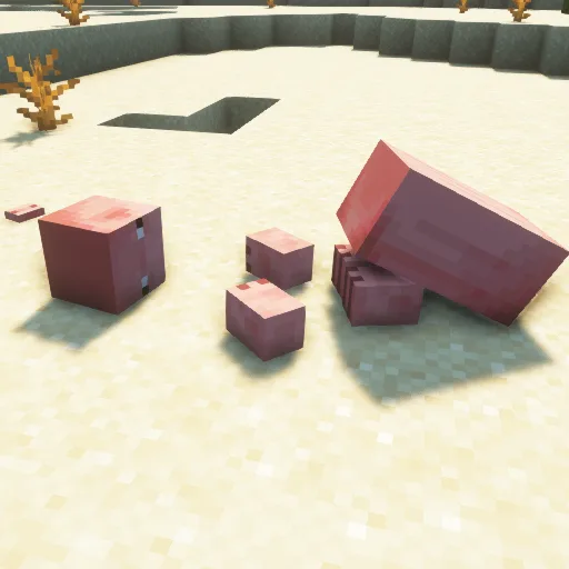 Скриншот Physics Mod с кубическими фрагментами моба.