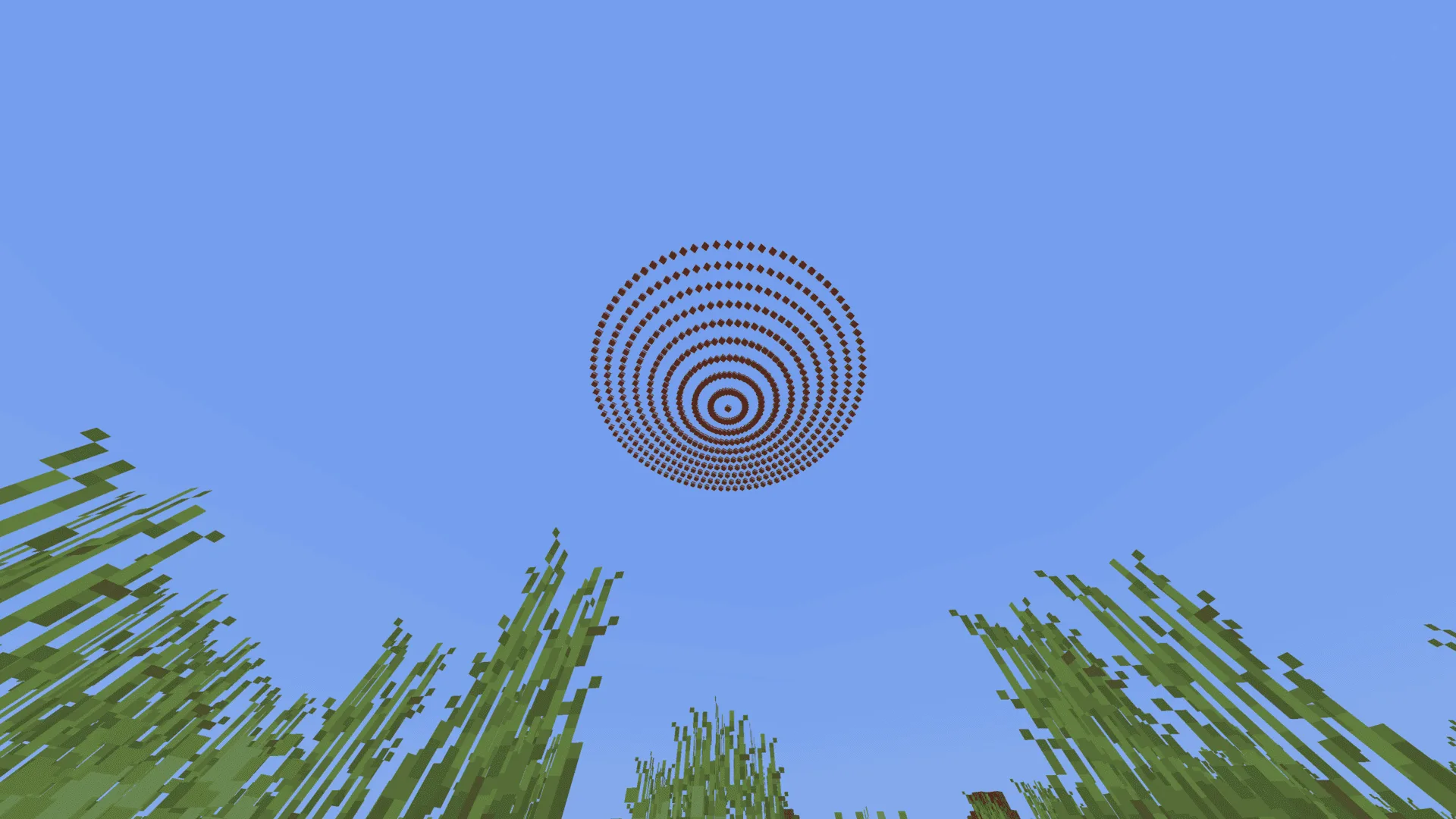 Орбитальная пушка с эффектом ядерного взрыва в Minecraft.