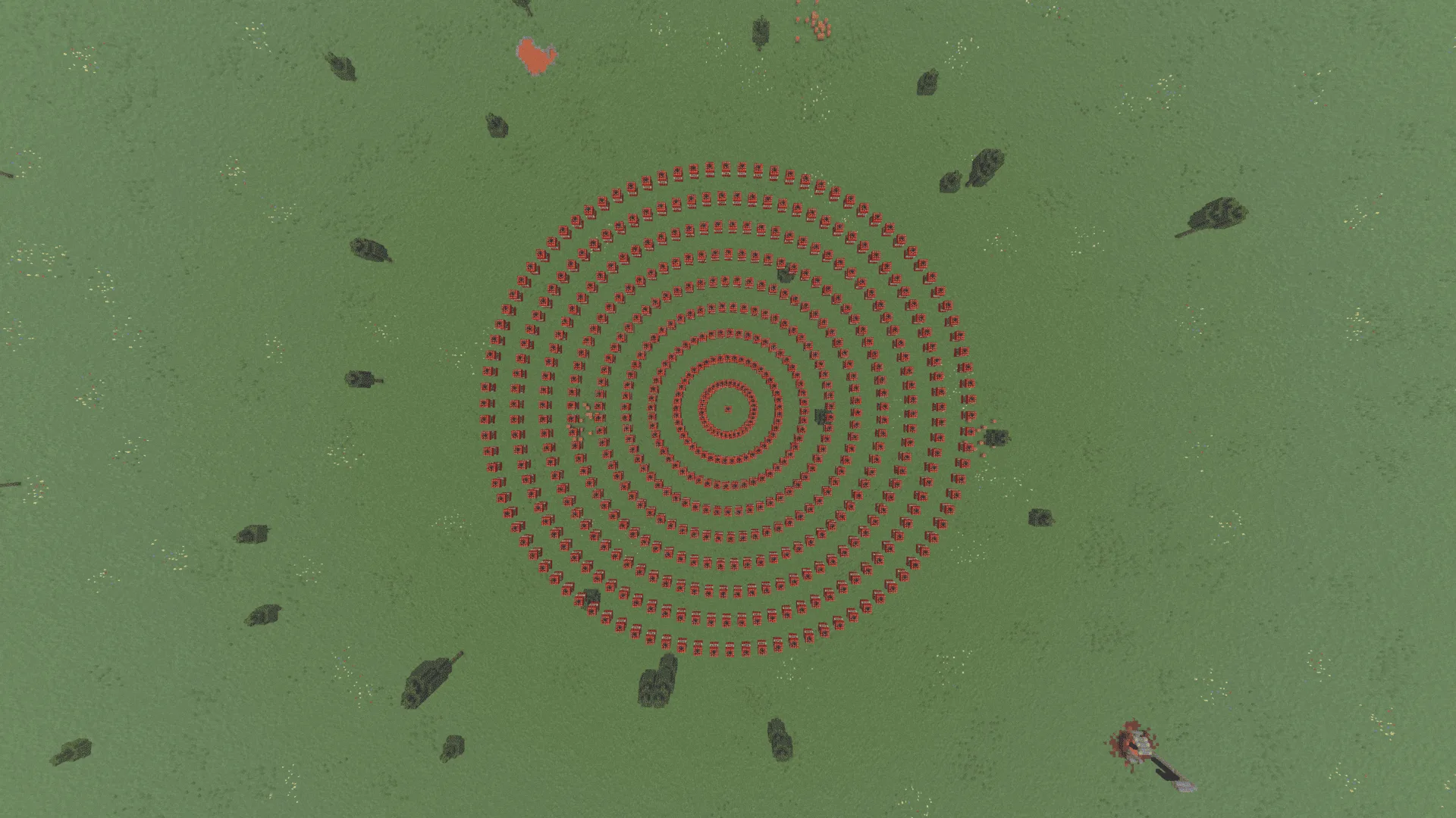 Орбитальная пушка в Minecraft, демонстрирующая эффект ядерного взрыва.